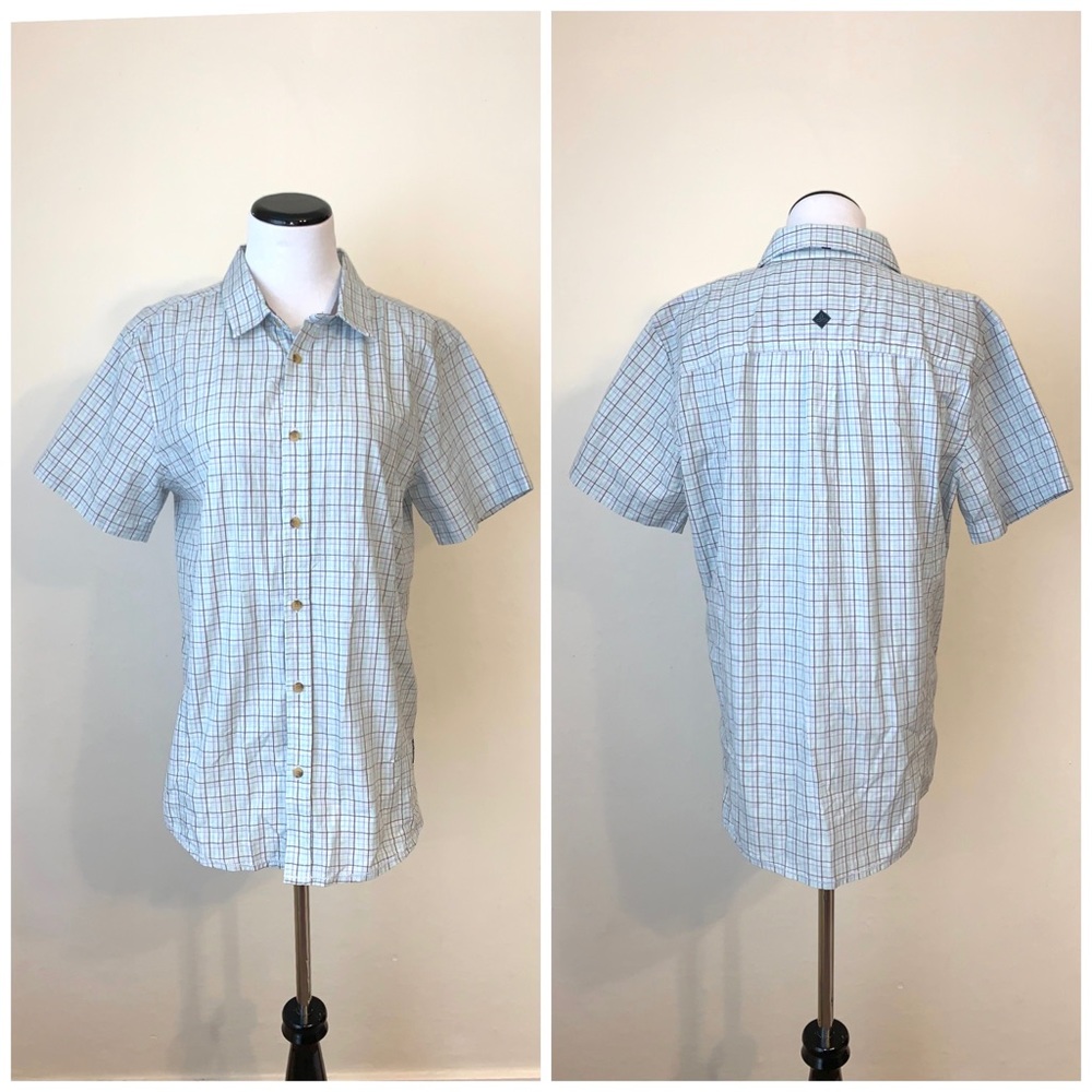 prAna men’s Lukas short sleeve slim shirt M - Picture 4 of 6